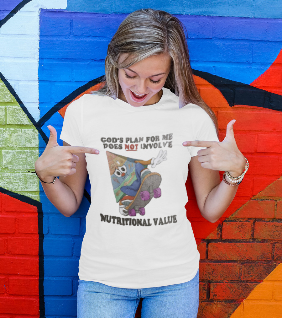 God's Plan For Me Does Not Involve Nutritional Value Skateboarding Food Pyramid T-Shirt