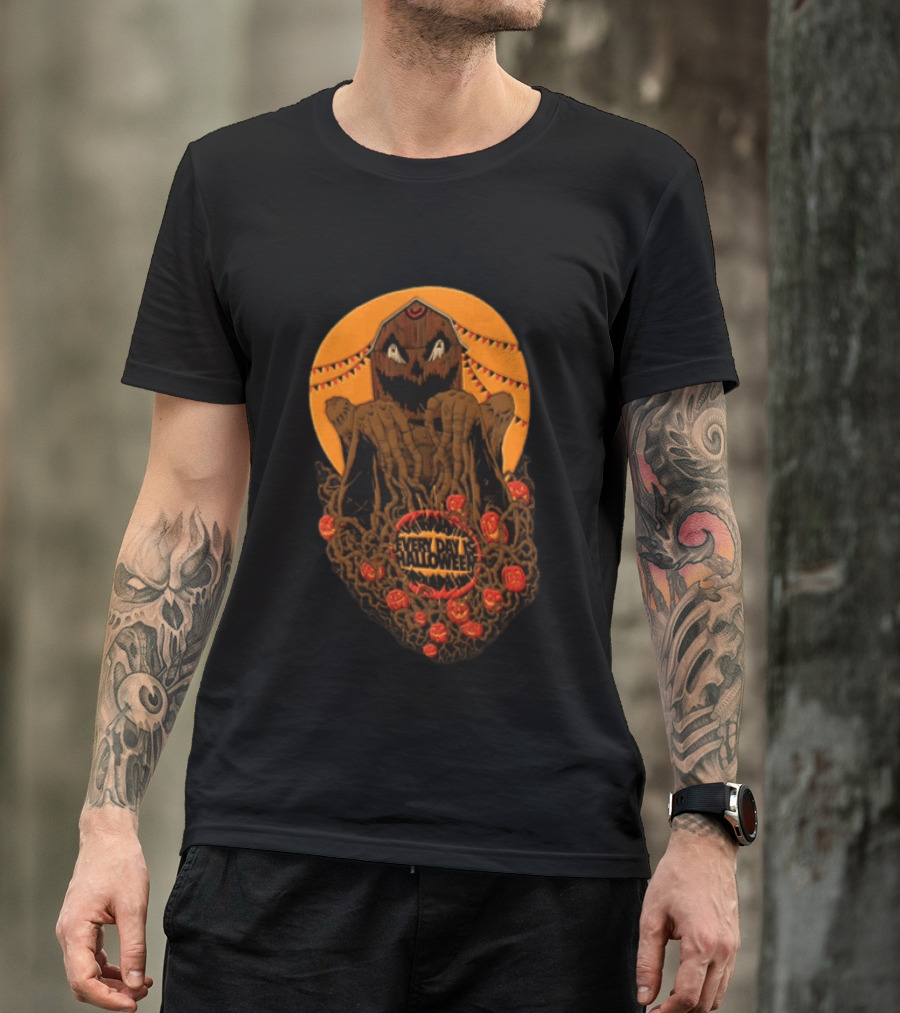 Every Day Is Halloween 2026 Creepy Pumpkin Monster With Tentacles And Bats T-Shirt