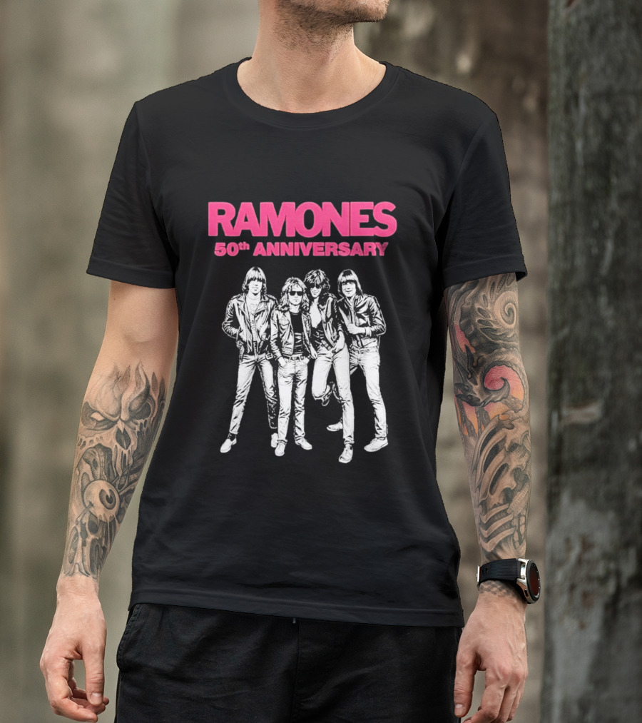 RAMONES 50th Anniversary August 30 2026 Hollywood Forever LA Black T-Shirt
