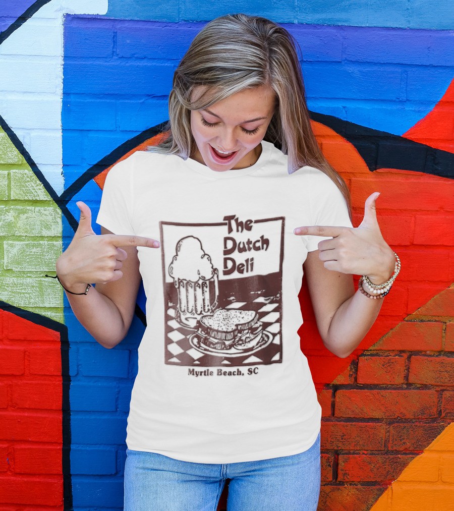 The Dutch Deli Myrtle Beach SC Beer Sandwich Checkered T-Shirt