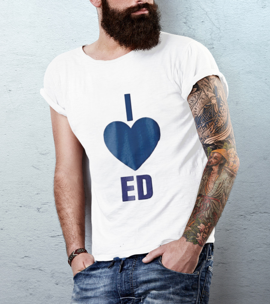 I Love ED Solid Blue T-Shirt