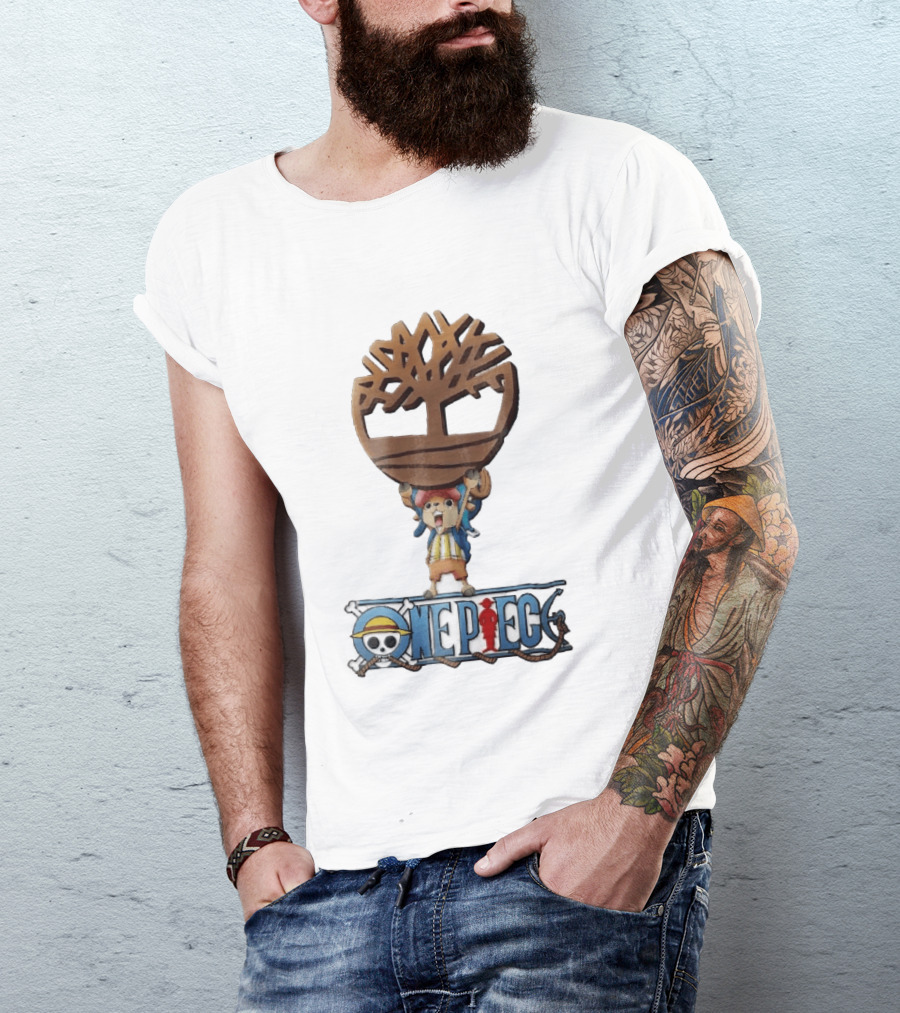 Timberland One Piece Reindeer Chopper Holding Wooden Tree T-Shirt