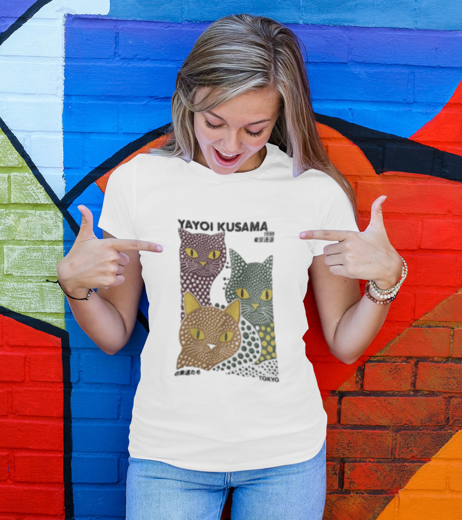Yayoi Kusama Polka Dot Cats Tokyo T-Shirt