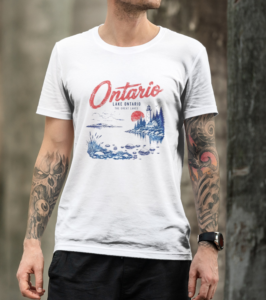 Ontario Lake Ontario The Great Lakes Lighthouse Scene T-Shirt