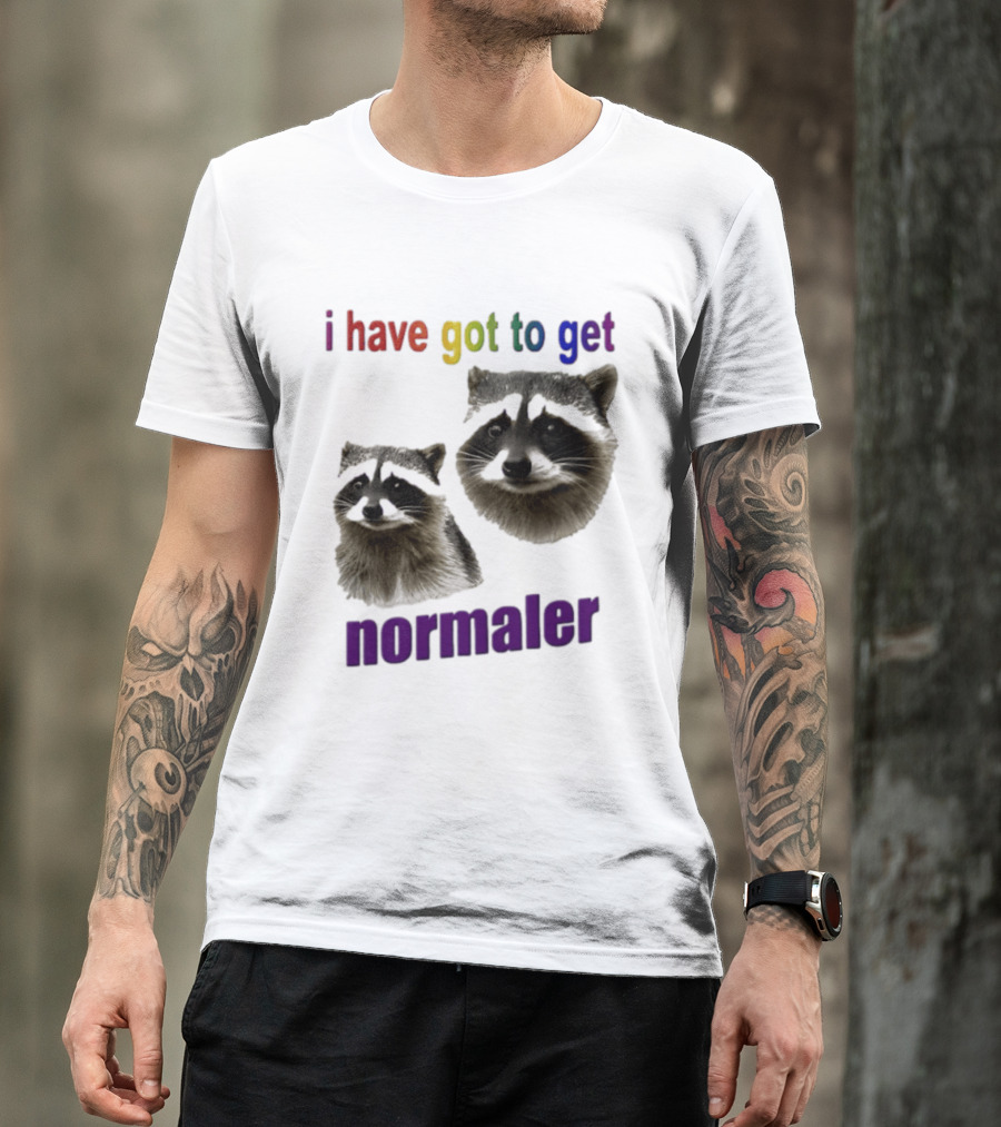 Raccoons I Have Got To Get Normaler Fun Colorful Phrase T-Shirt