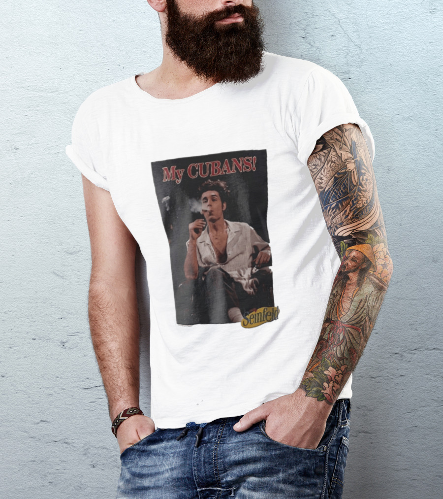 Seinfeld My Cubans Cosmo Kramer Smoking Cigar In Leather Chair T-Shirt