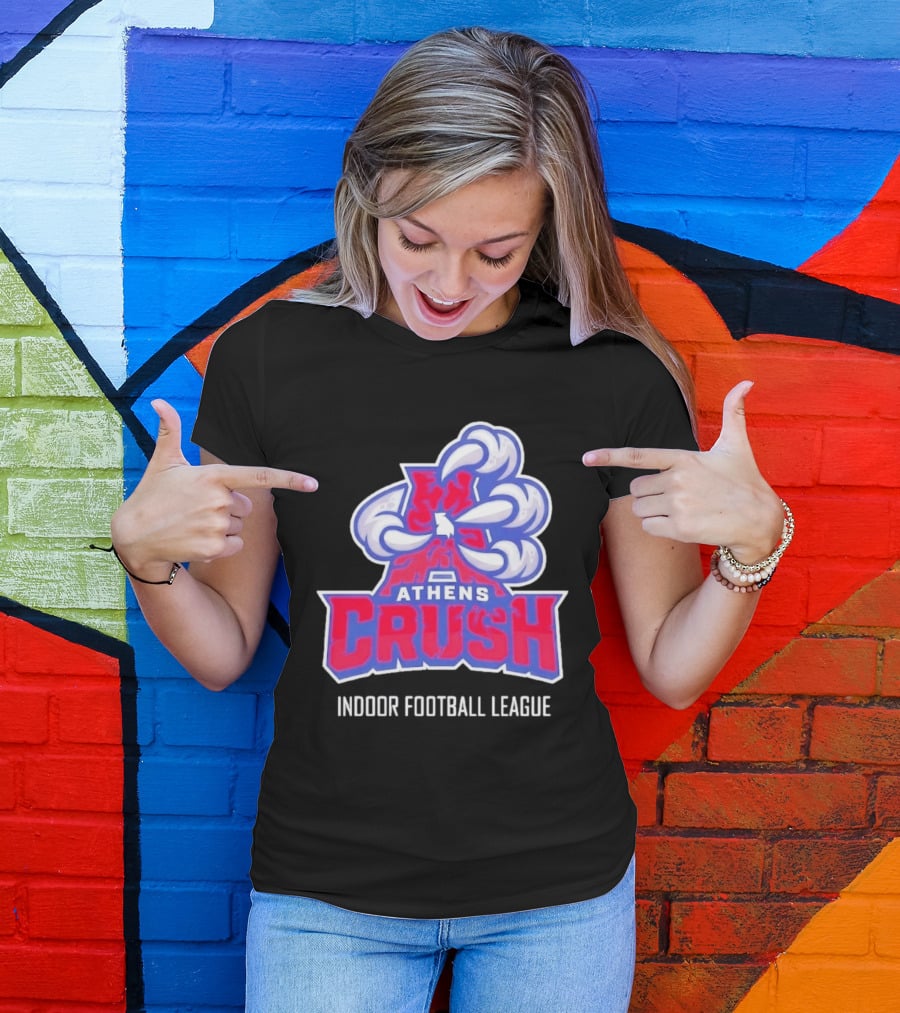 Athens Crush Indoor Football League Team Logo Cloudburst T-Shirt
