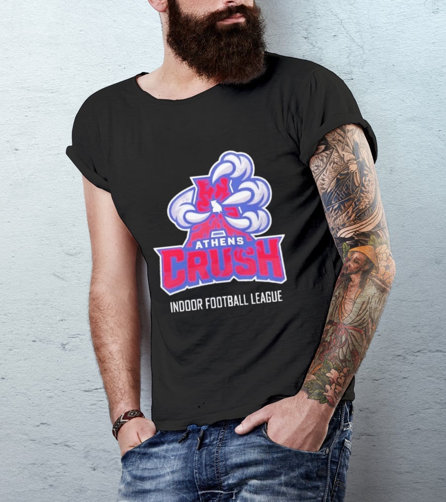 Athens Crush Indoor Football League Team Logo Cloudburst T-Shirt