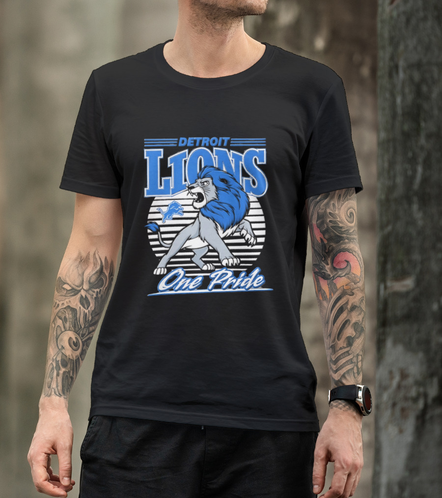 Detroit Lions One Pride Roaring Lion Fan T-Shirt