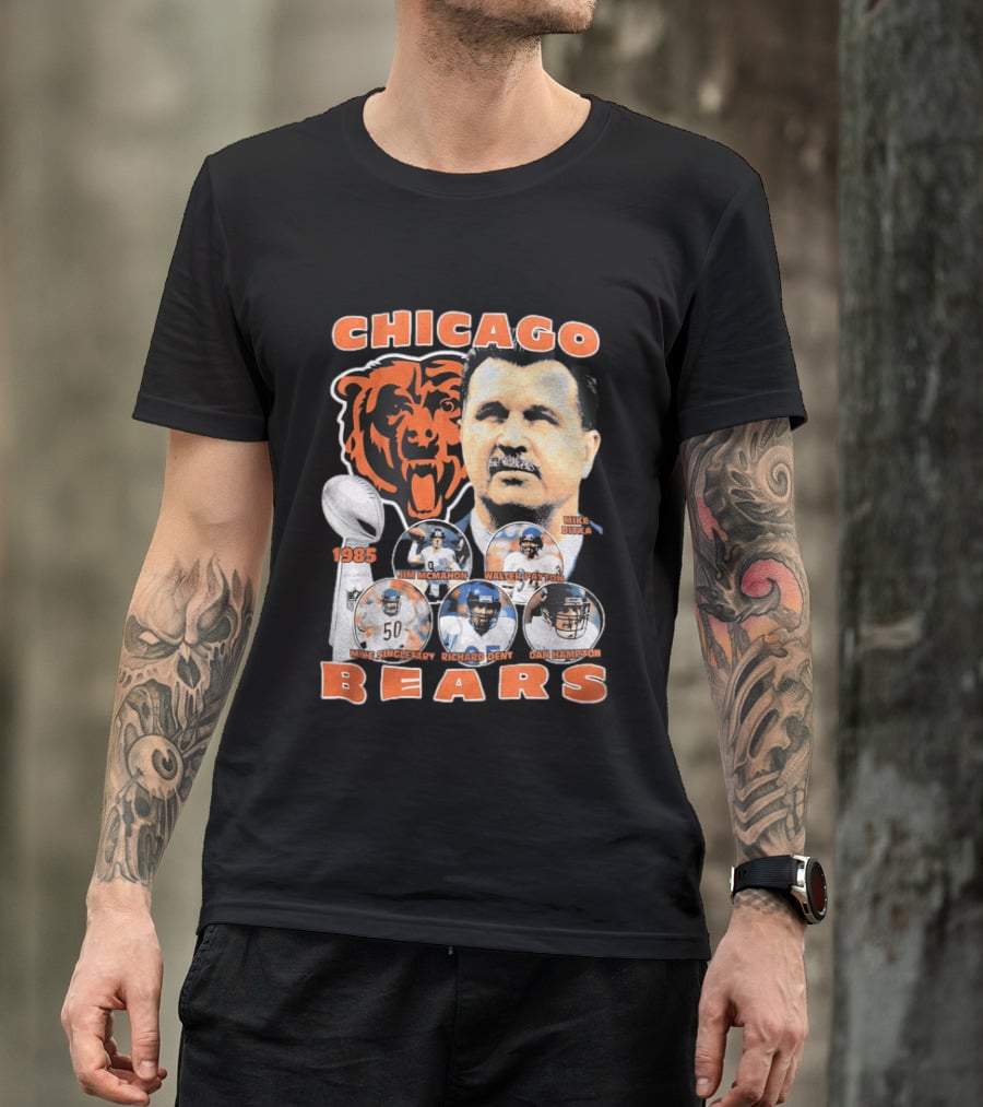 Chicago Bears 1985 Mike Ditka Jim McMahon Walter Payton Mike Singletary Richard Dent Dan Hampton T-Shirt