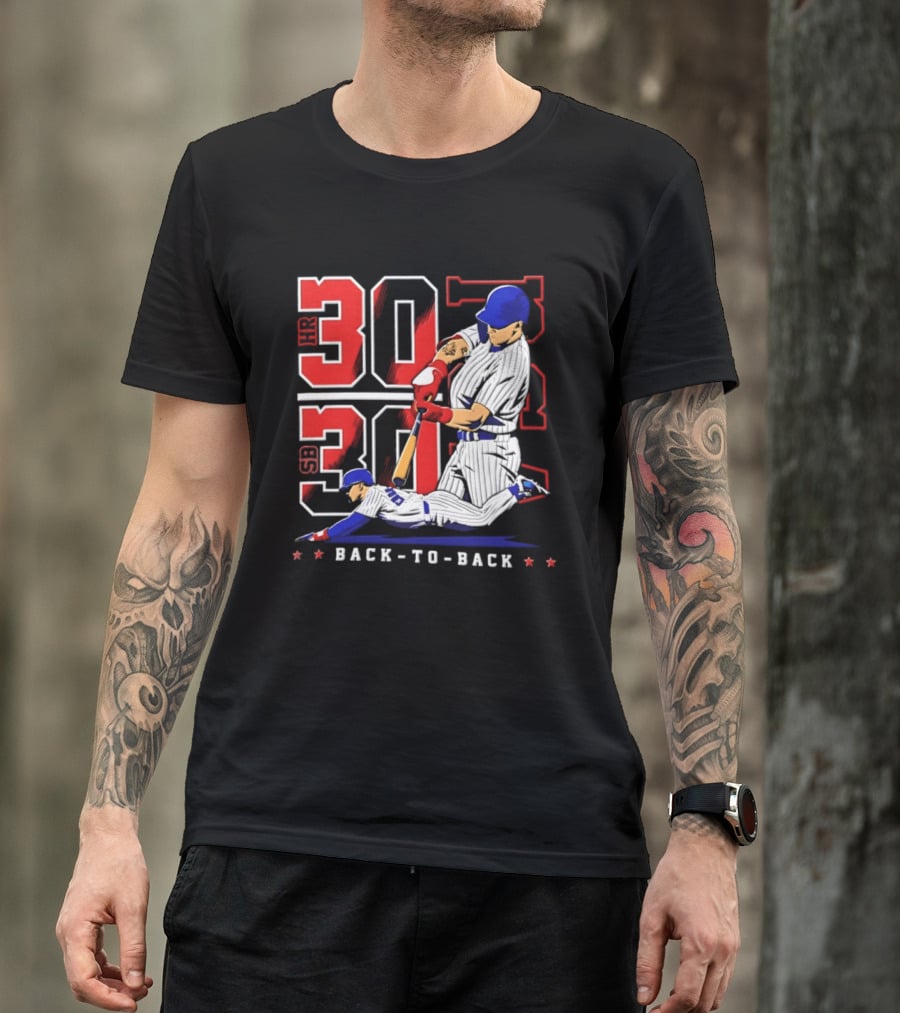 Pete Crow Armstrong Chicago Cubs Back To Back HR SB 30 30 Club Baseball T-Shirt