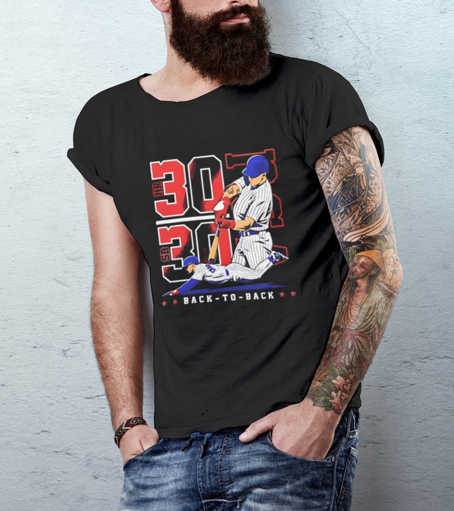 Pete Crow Armstrong Chicago Cubs Back To Back HR SB 30 30 Club Baseball T-Shirt
