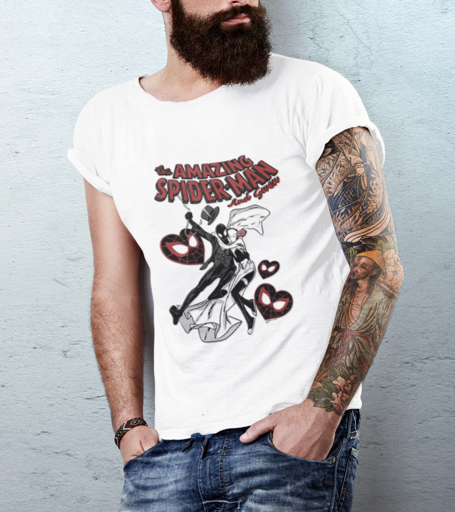 The Amazing Spider Man Loves Gwen Miles Morales Spider Man Gwen Stacy T-Shirt