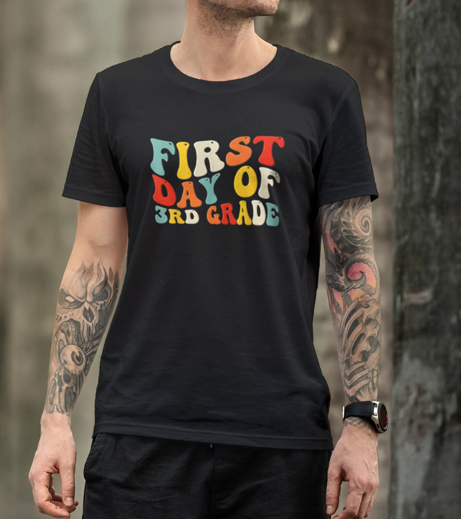 Groovy Colorful First Day Of 3rd Grade T-Shirt