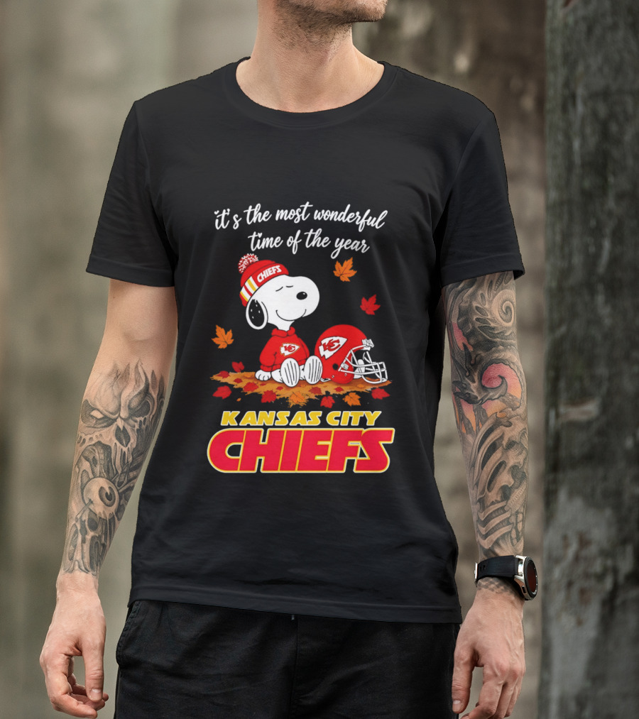 Snoopy Kansas City Chiefs It's The Most Wonderful Time Of The Year T-Shirt
