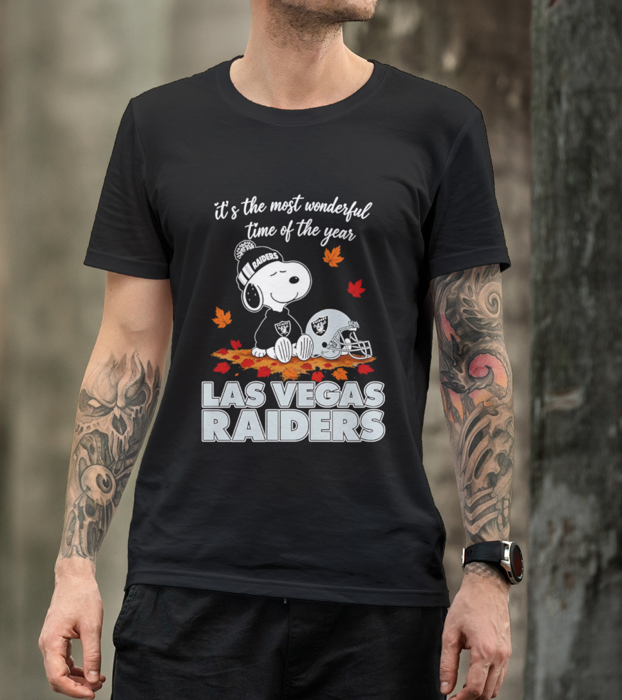 Las Vegas Raiders Snoopy It's The Most Wonderful Time Of The Year T-Shirt