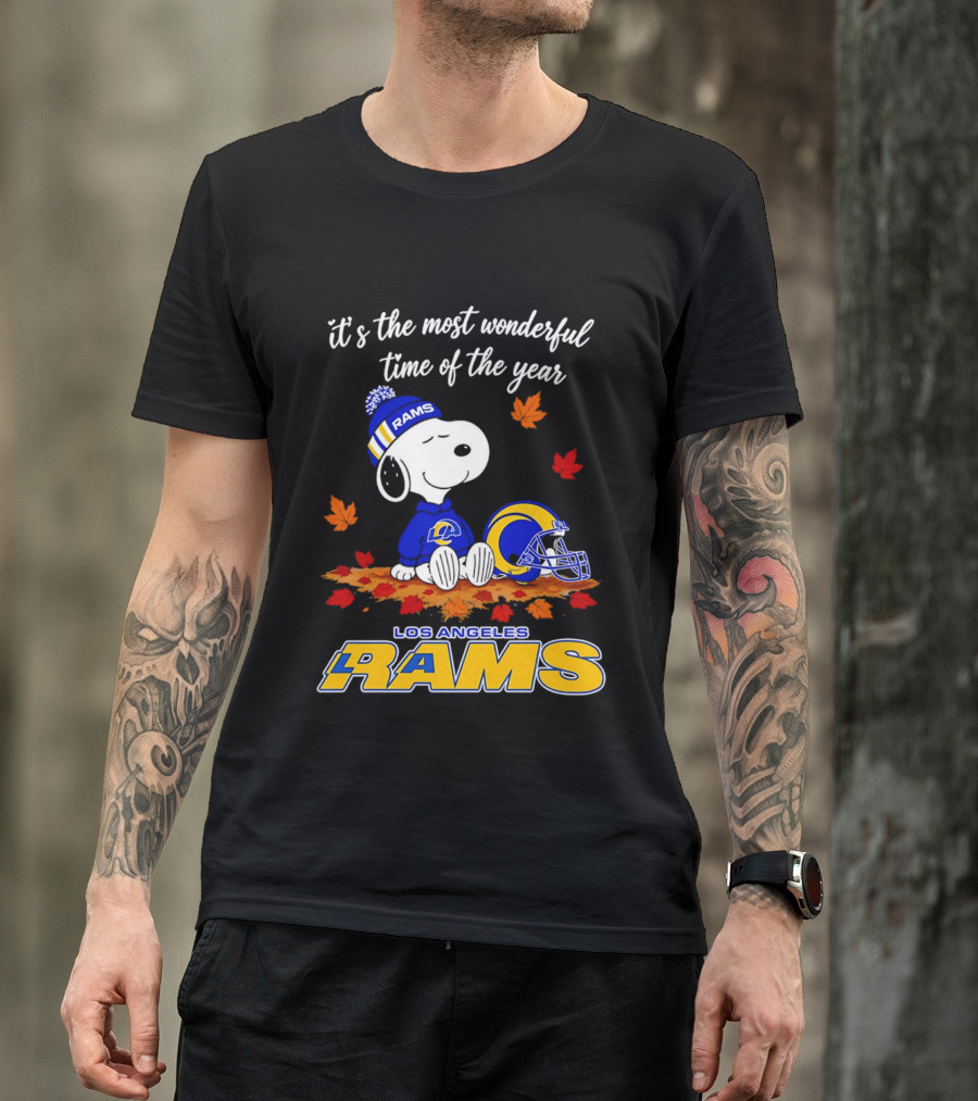 Snoopy Los Angeles Rams It's The Most Wonderful Time Of The Year T-Shirt
