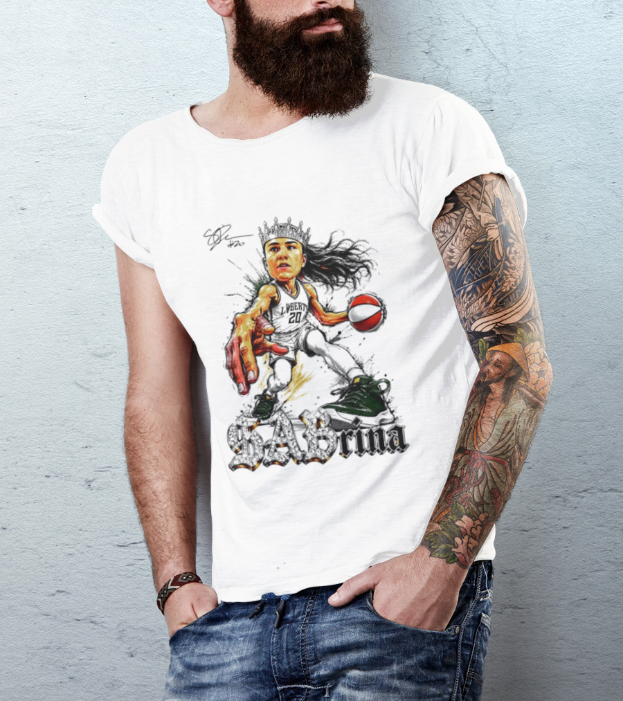 Sabrina 20 Liberty Basketball Player Art Slam Dunk T-Shirt