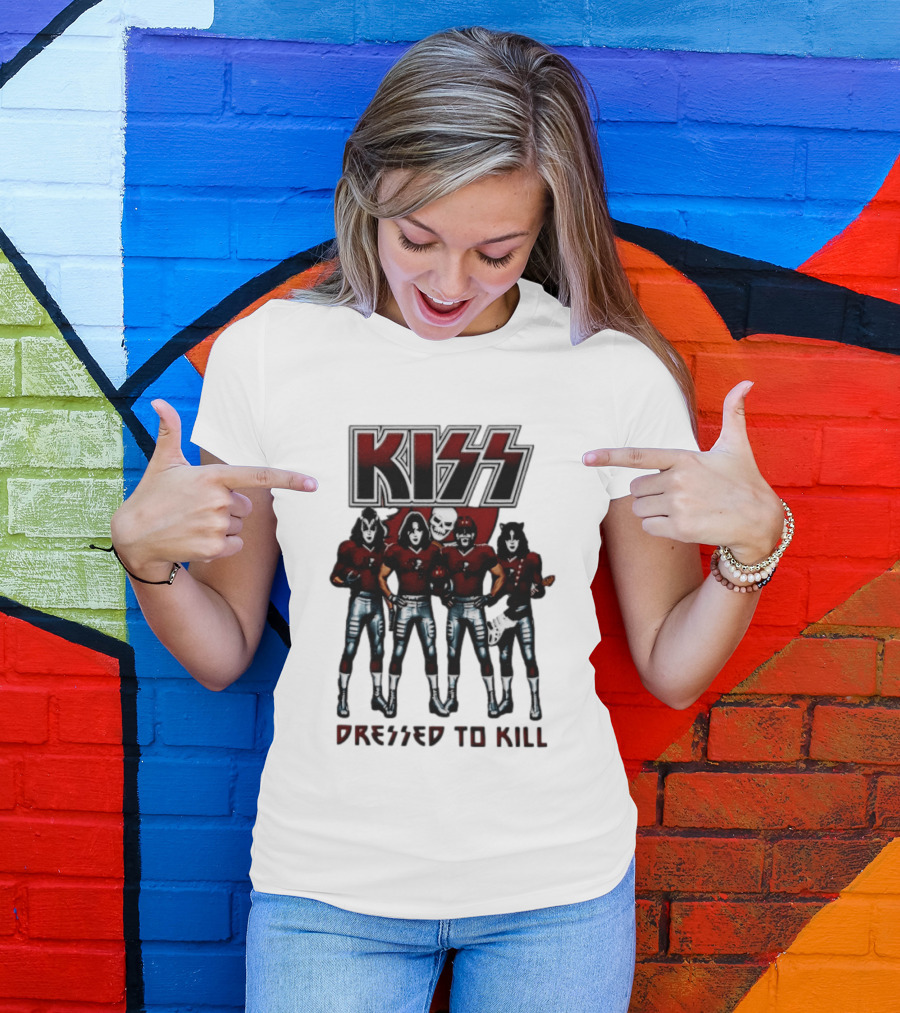 KISS Tampa Bay Buccaneers Dressed To Kill Football T-Shirt