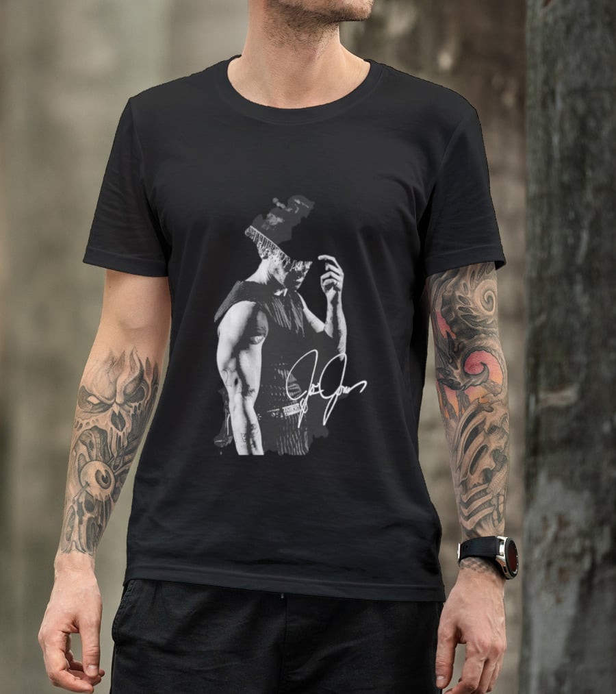 Joe Jonas Signature Black And White Cowboy Hat T-Shirt