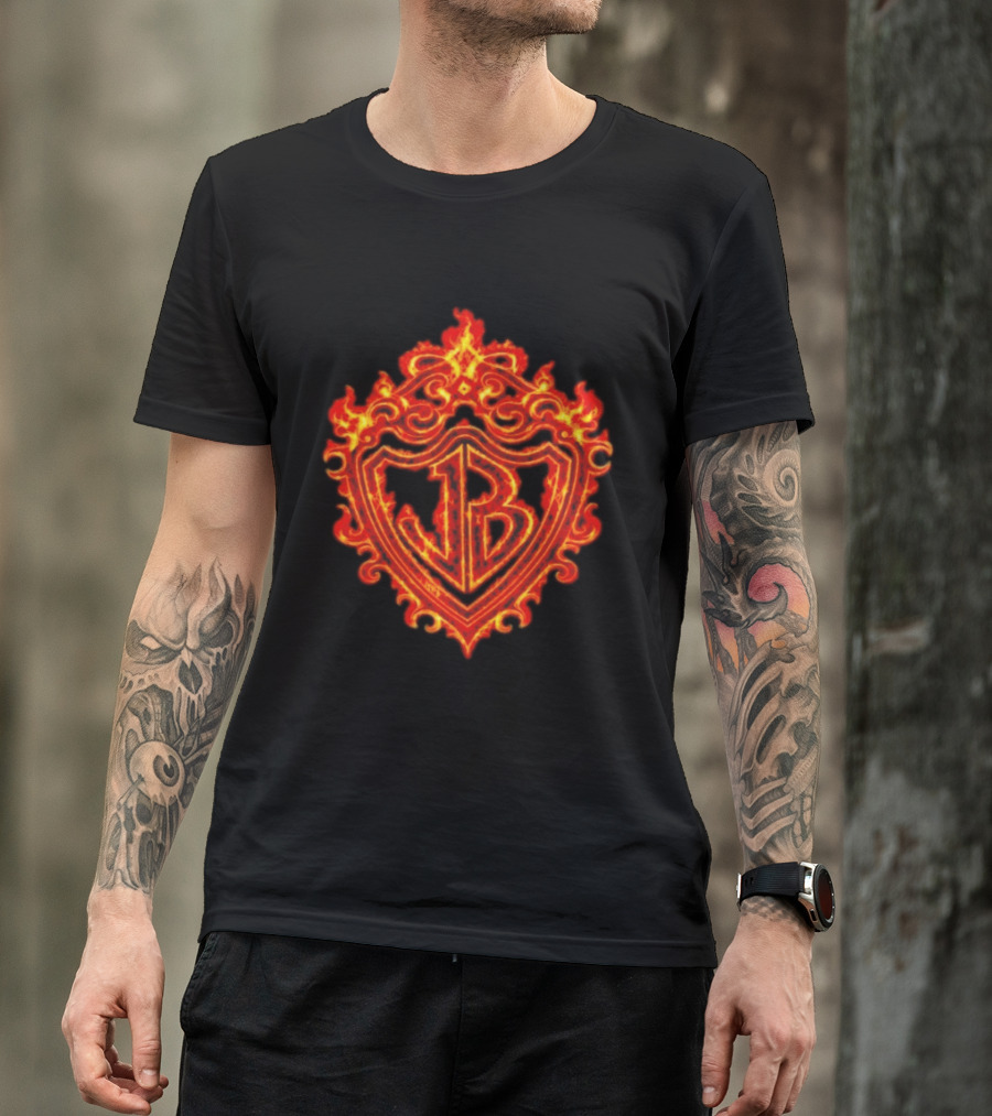 Jonas Brothers Burning Up All Over Again Tour JB Flaming Crest T-Shirt