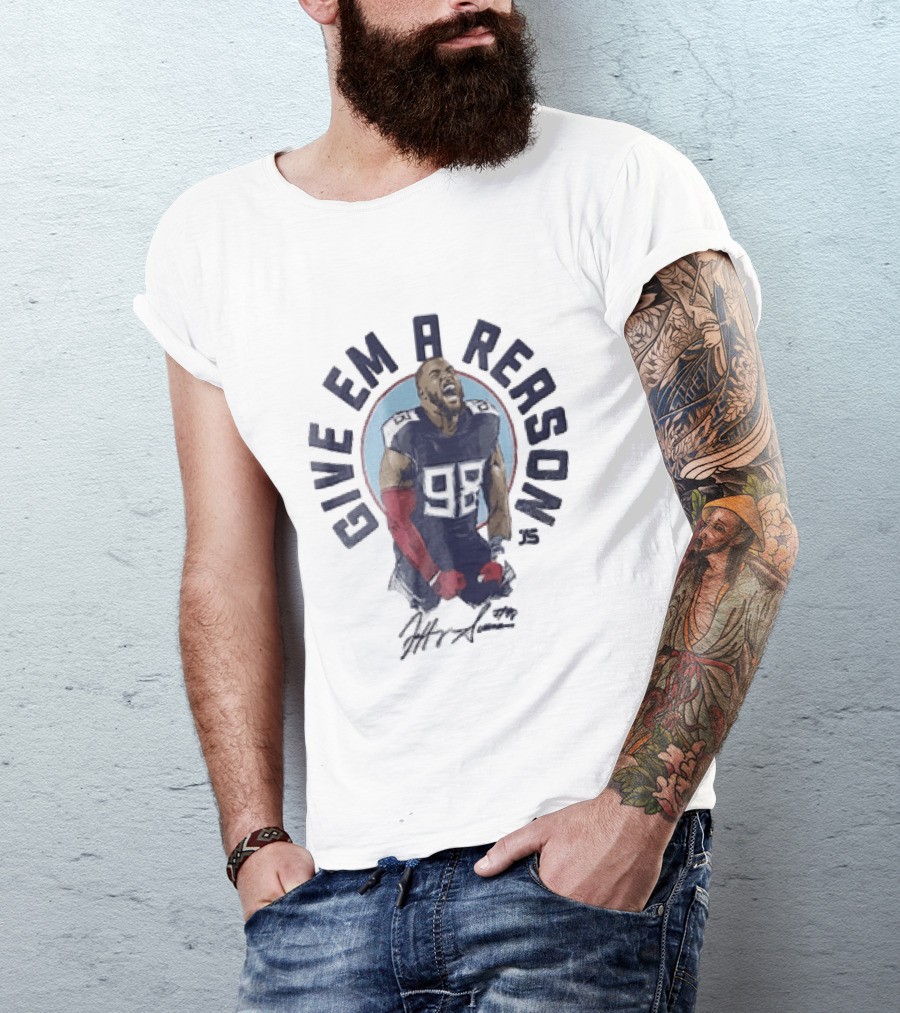 Give Em A Reason Jeffery Simmons Tennessee Titans 98 Signature Roaring Flex T-Shirt