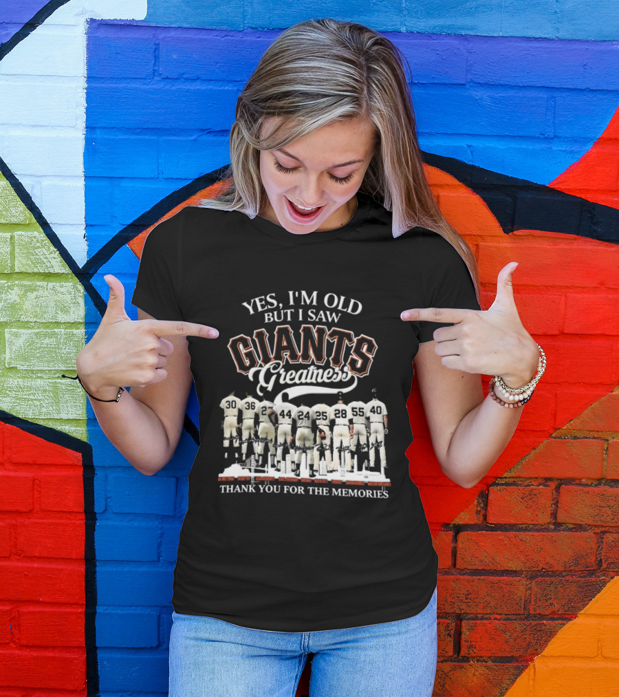 Yes I'm Old But I Saw Giants Greatness Thank You For The Memories T-Shirt
