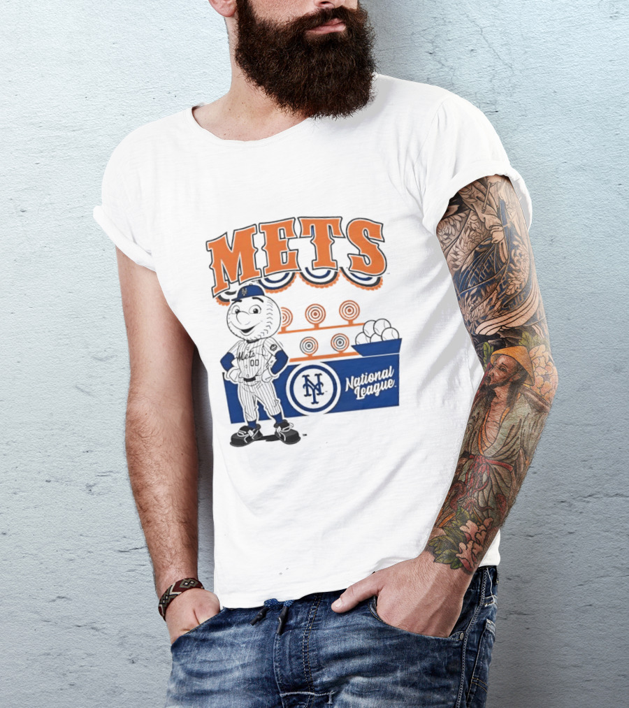 Mitchell & Ness Nostalgia Mets National League Mr. Met Baseball Batting Practice T-Shirt