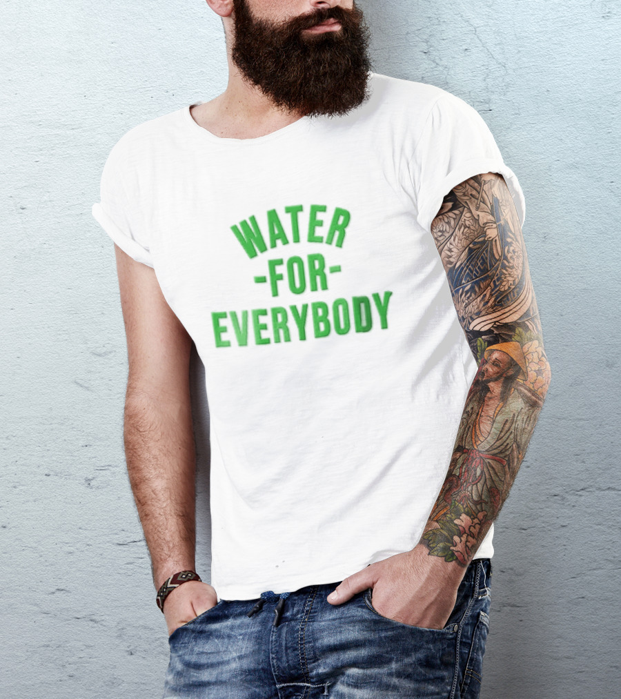 Water For Everybody Bright Green Arched Layout T-Shirt