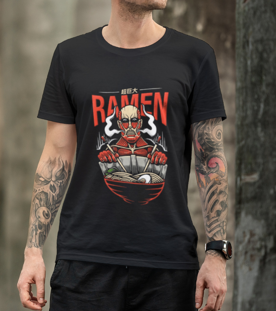 Titan Sized Ramen Colossal Noodles And Broth Delight T-Shirt