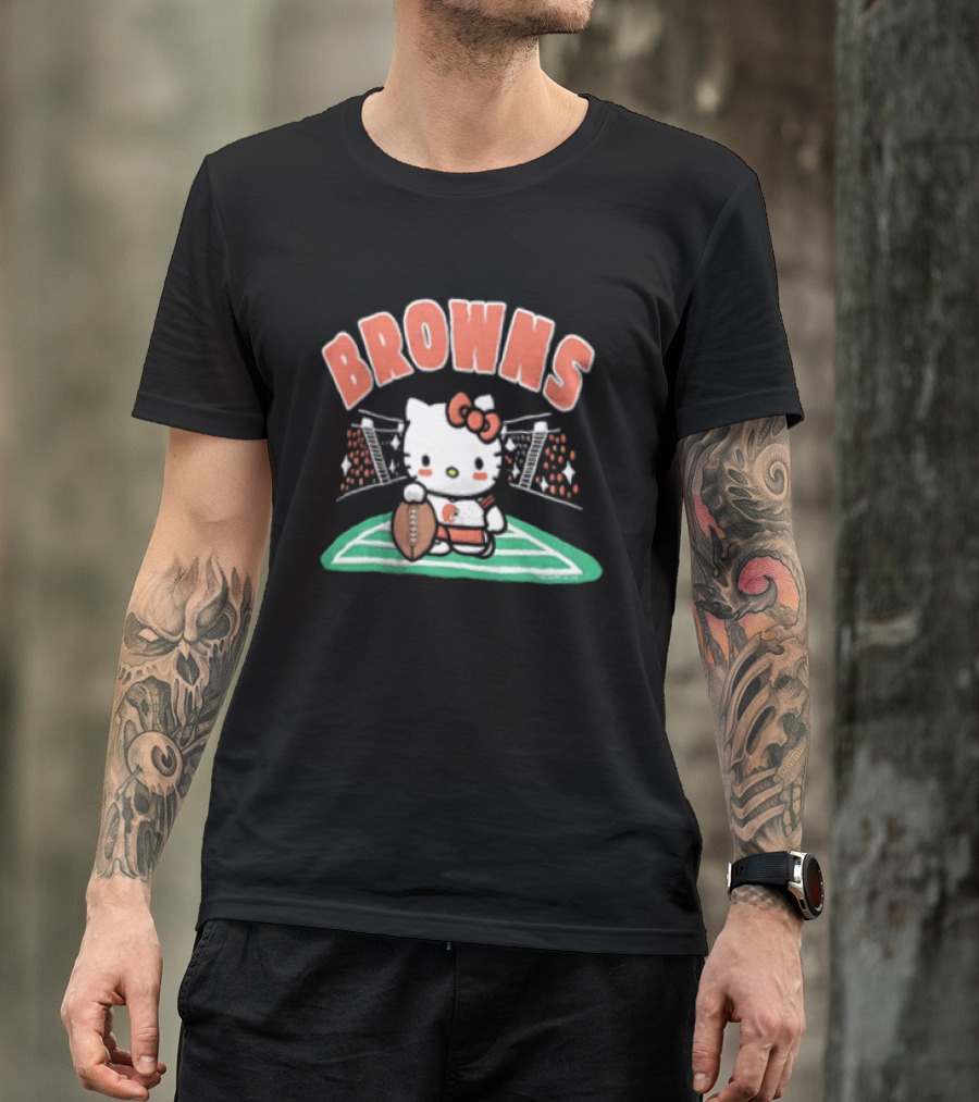 Hello Kitty Football Collaboration With Cleveland Browns T-Shirt