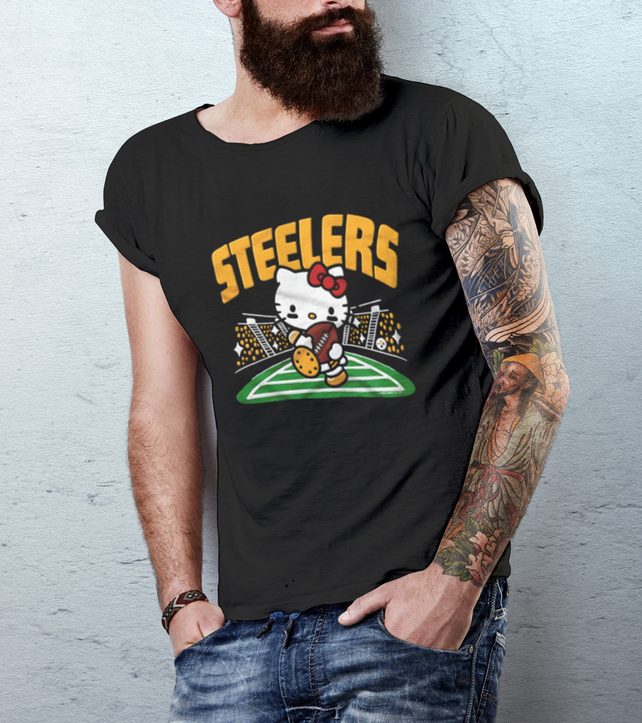 Hello Kitty Pittsburgh Steelers Football Collaboration T-Shirt