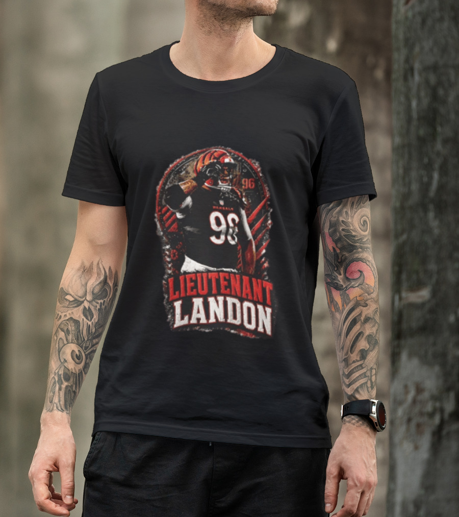 Lieutenant Landon 96 Cincinnati Bengals Football Salute T-Shirt