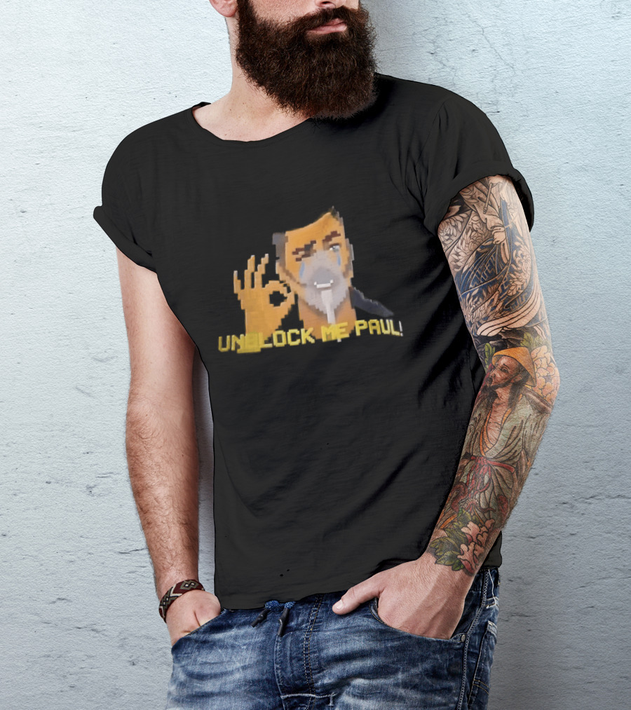 Unblock Me Paul Pixel Art Crying Man OK Hand Gesture T-Shirt
