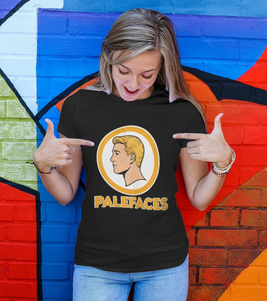 Palefaces Distressed Blonde Male Profile Circular T-Shirt