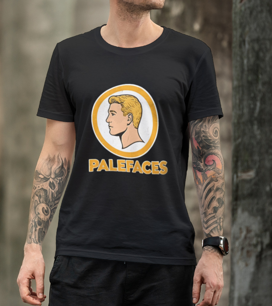 Palefaces Distressed Blonde Male Profile Circular T-Shirt