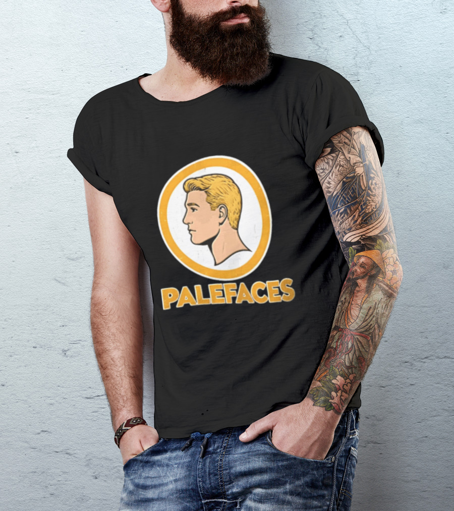 Palefaces Distressed Blonde Male Profile Circular T-Shirt