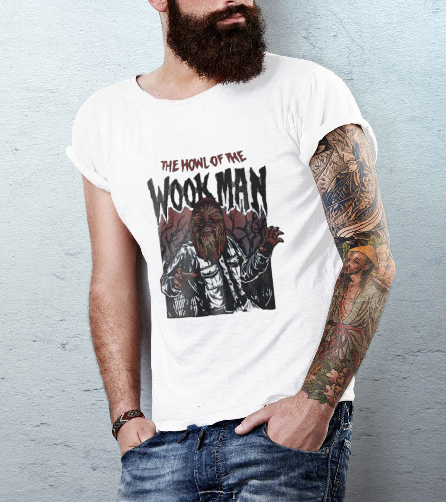 The Howl Of The Wook Man Chewbacca Werewolf Spooky Forest Horror Flannel Jacket T-Shirt
