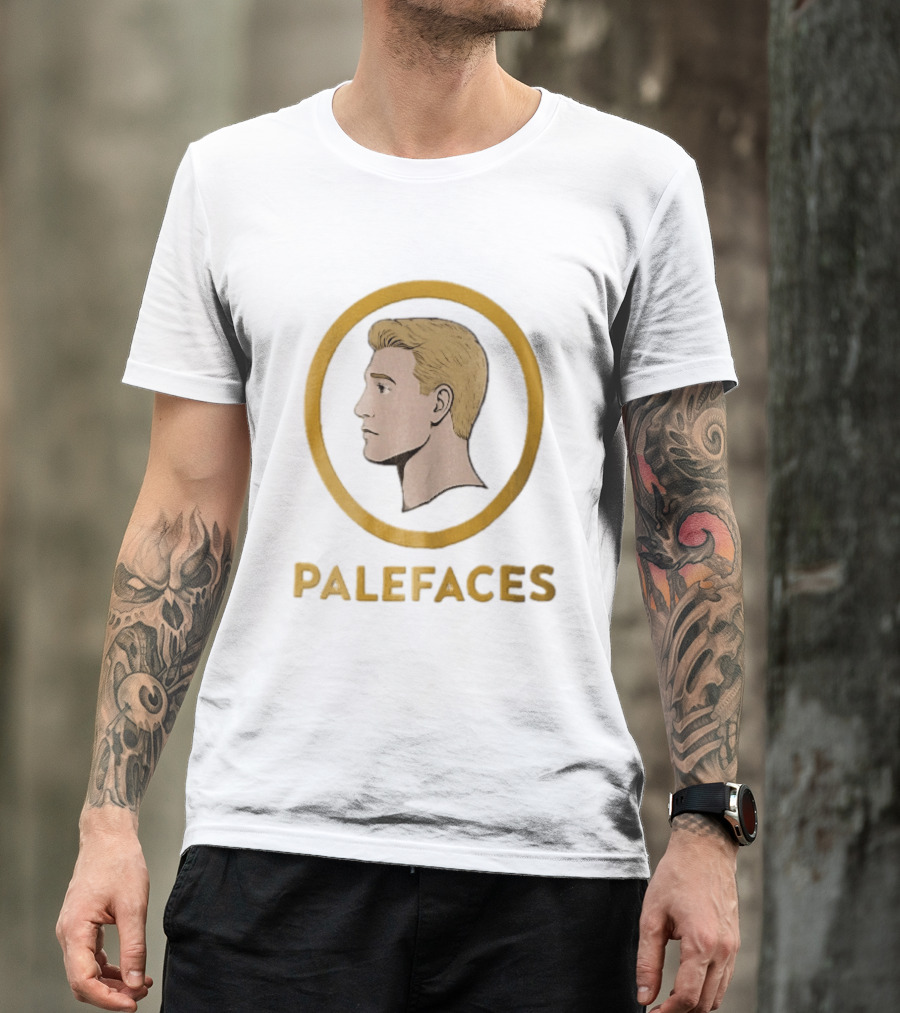 Palefaces Blonde Profile Circular Frame Line T-Shirt
