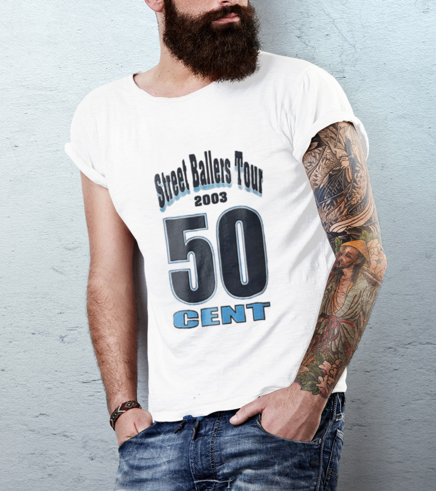 Street Ballers Tour 2003 50 Cent Jersey Number Blue T-Shirt