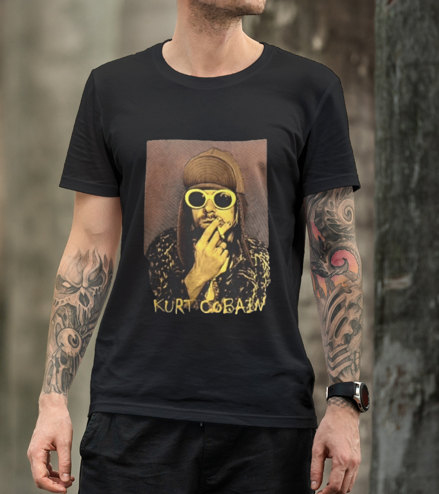 Kurt Cobain Sunglasses Cigarette T-Shirt