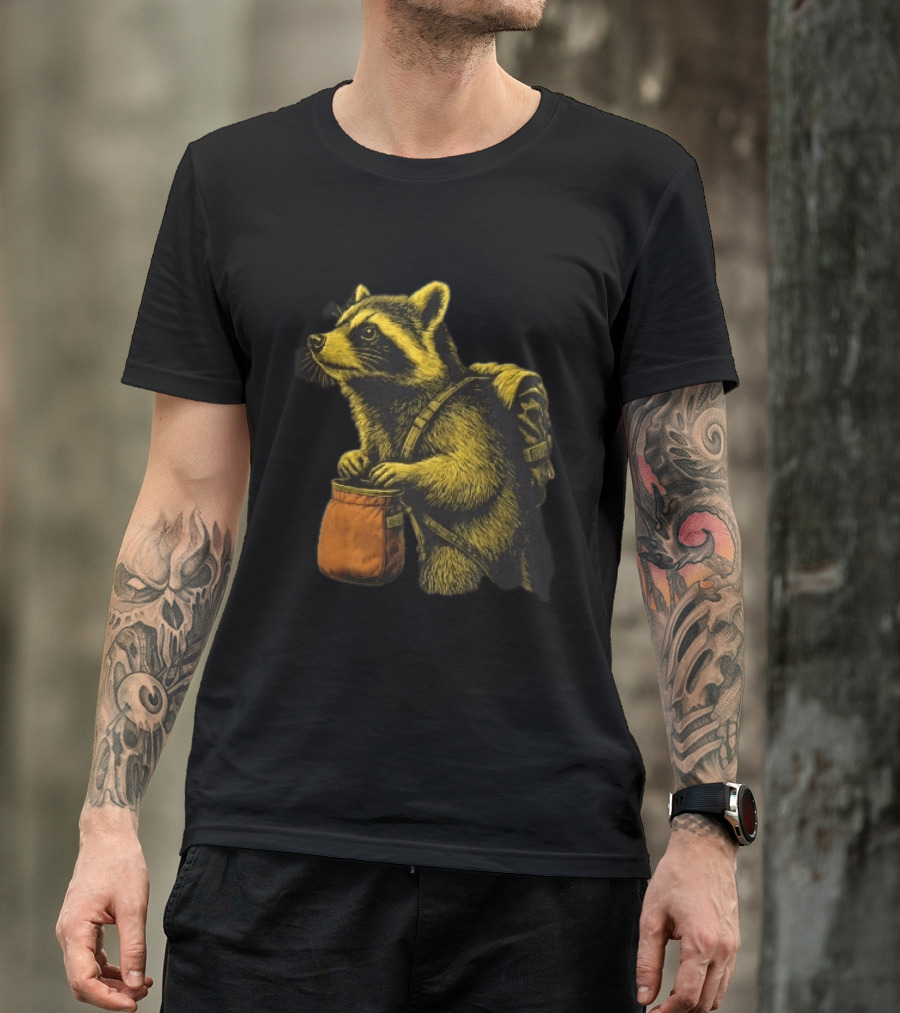 Raccoon Adventure Backpacking Chalk Bag Wildlife T-Shirt