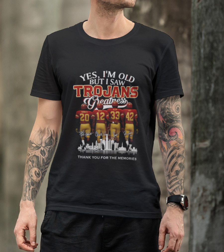 Yes I'm Old But I Saw Greatness Trojans Thank You For The Memories Garrett White Allen Loft T-Shirt