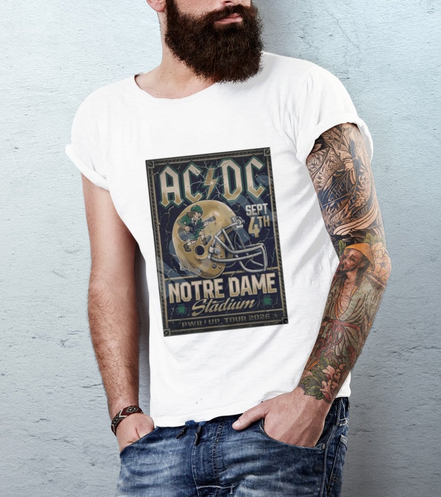 ACDC Notre Dame Stadium September 4th PWR Up Tour 2026 T-Shirt