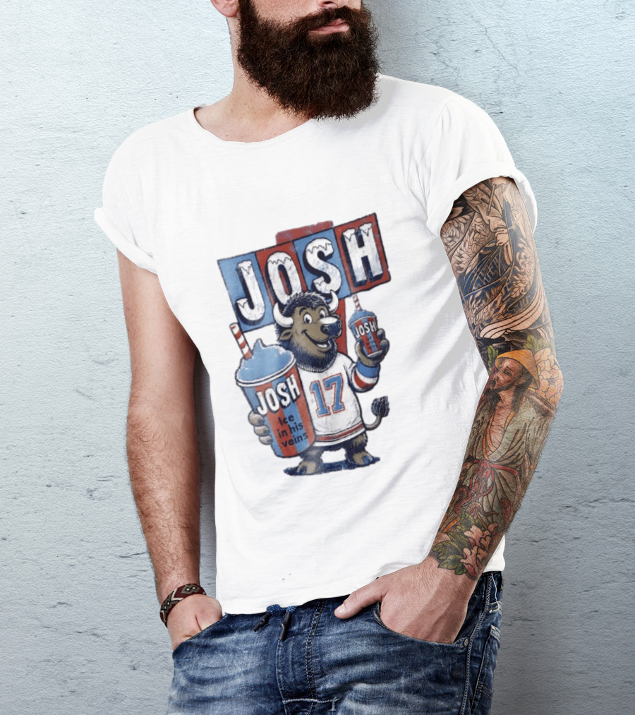 Josh 17 Ice In His Veins Buffalo Drinking Slushy T-Shirt