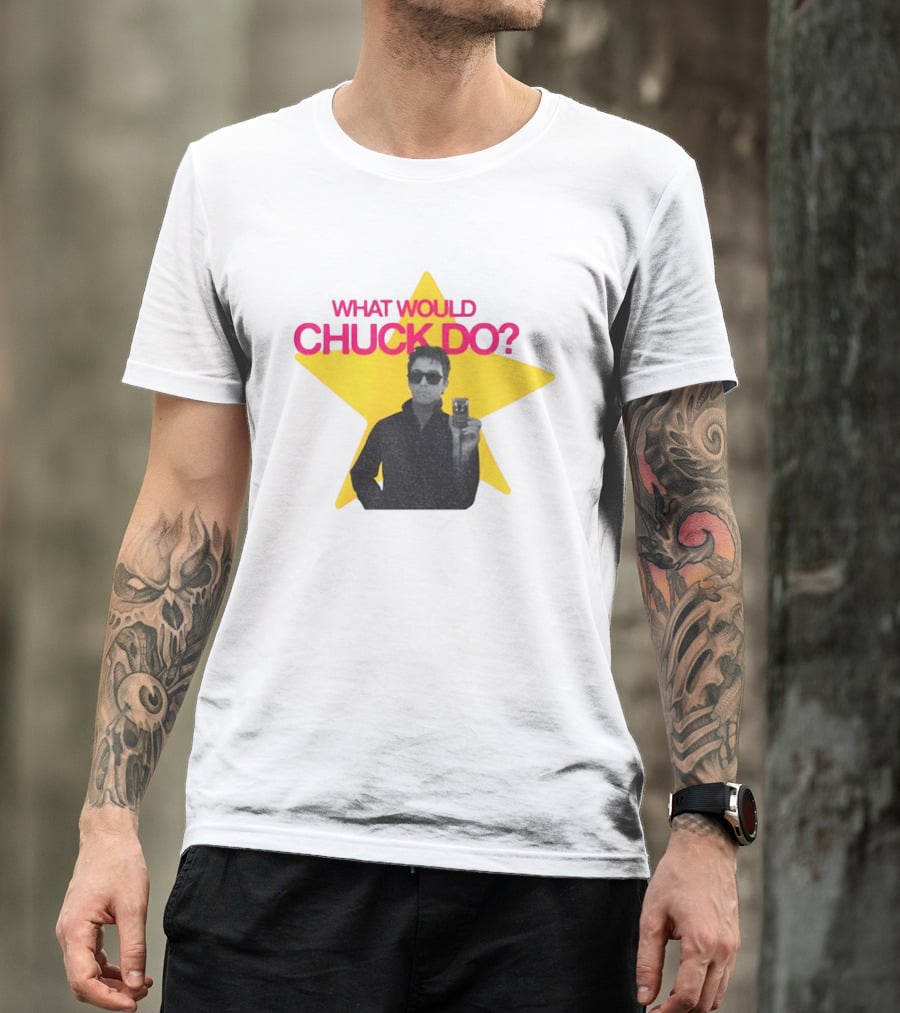 Chuck Timely And The Hourglass 90s Baby What Would Chuck Do Starburst T-Shirt