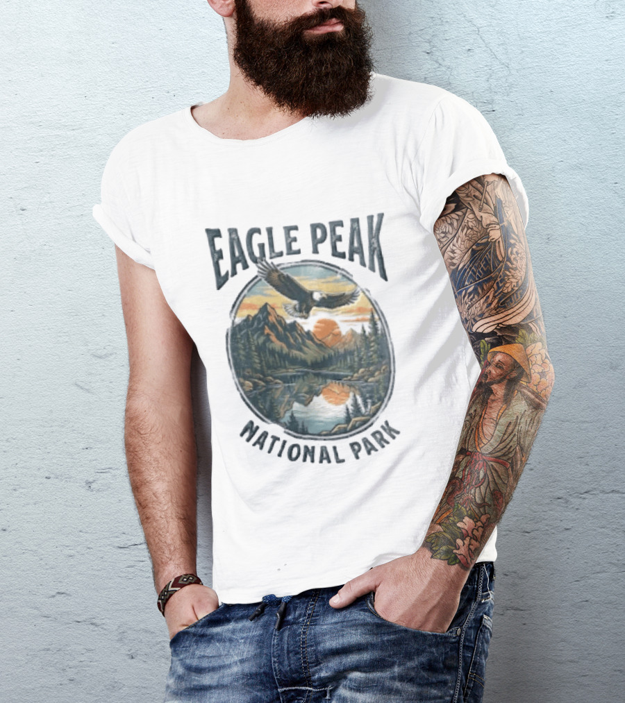 Eagle Peak National Park Eagle Mountains Lake Forest Sunset T-Shirt