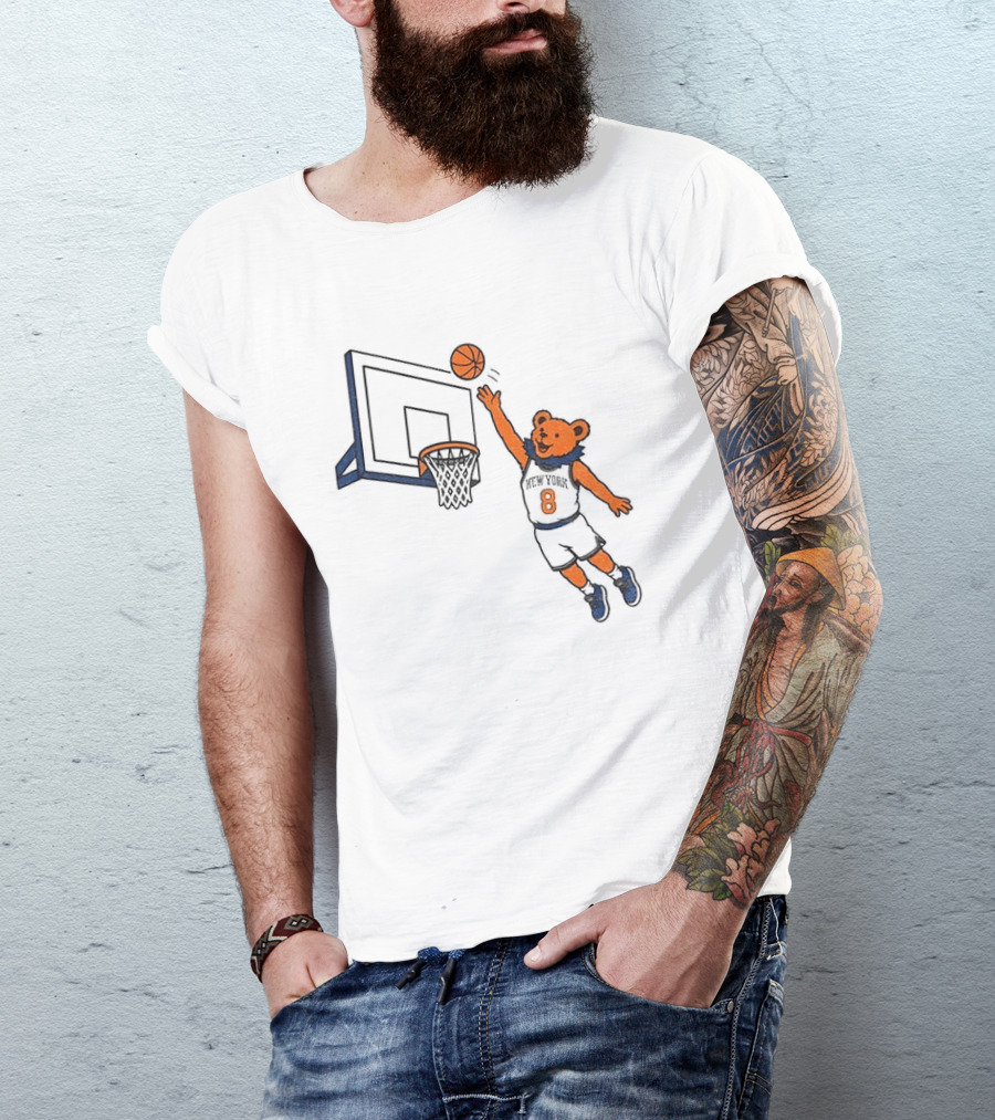 New York Knicks Grateful Dead Dancing Bear Basketball OG Anunoby Tip T-Shirt