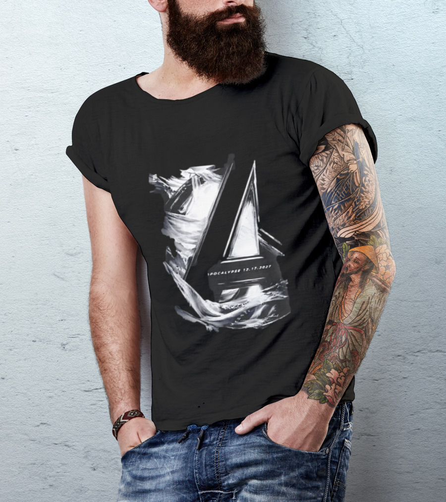 Avengers Apocalypse 12.17.2027 Tower Monochrome T-Shirt