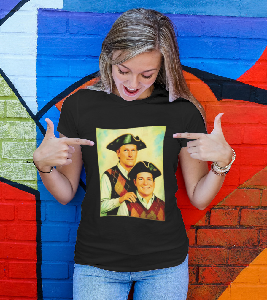 Bill Belichick Tom Brady New England Patriots Colonial Style Historical T-Shirt